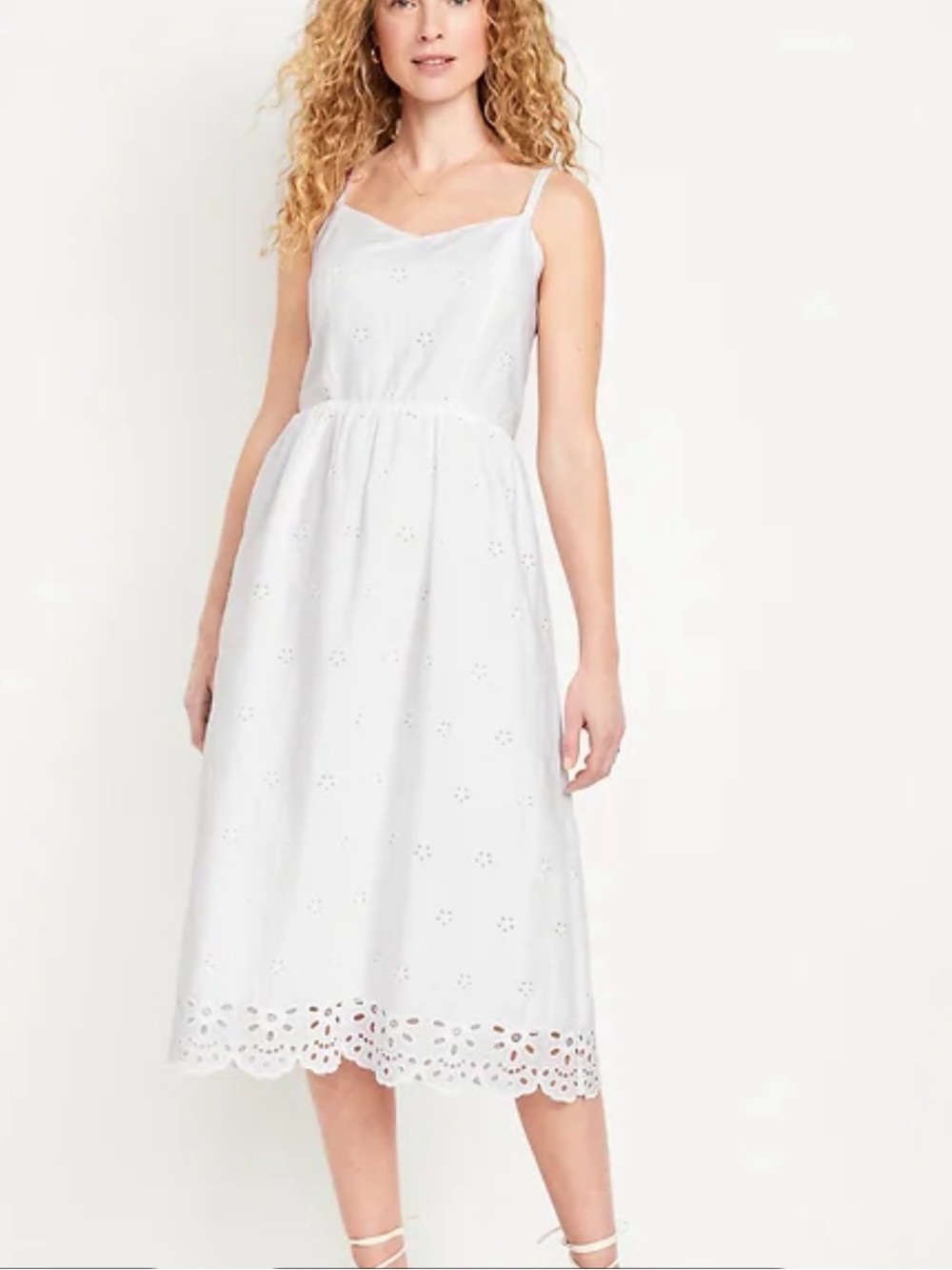 NWOT Old Navy White Eyelet Midi Fit & Flare - Women Size XXL Petite
